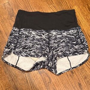 lululemon athletica Speed Up Low rise Black and White Athletic Shorts 2.5”